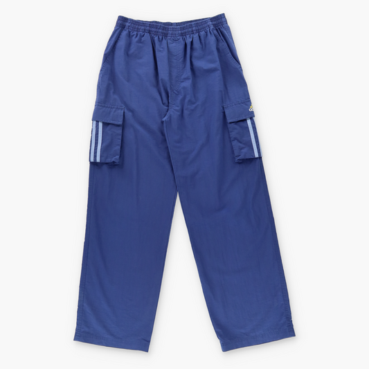 ADIDAS Blue & Yellow Embroidered Logo Side & Back Flap Pocket Track Pants (Women's XS-S)