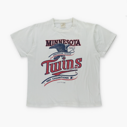 VINTAGE 1987 Minnesota Twins American League Champions MLB Tee (M)