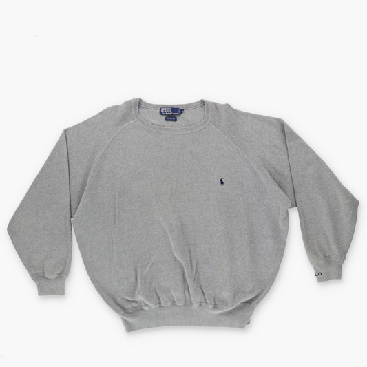 RALPH LAUREN POLO Small Pony Grey Knit Jumper (XL)
