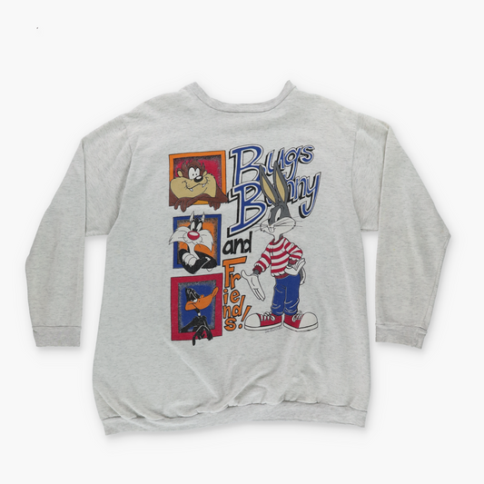 1994 Warner Bros Bugs Bunny & Friends Looney Tunes Graphic Grey Sweatshirt (L)