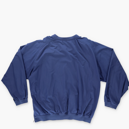 NIKE Embroidered Small Swoosh Navy Lined Windbreaker Pullover (XL)