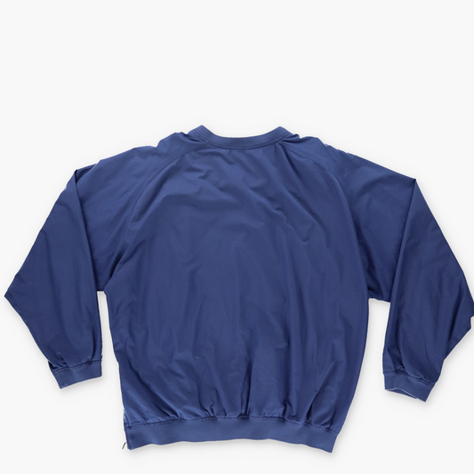 NIKE Embroidered Small Swoosh Navy Lined Windbreaker Pullover (XL)