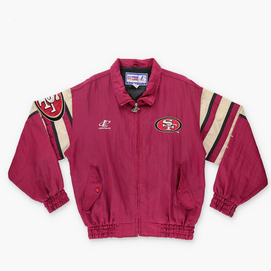 NFL 'Korea Made' San Francisco 49ers Embroidered Zip-Up Windbreaker Jacket (M-L)