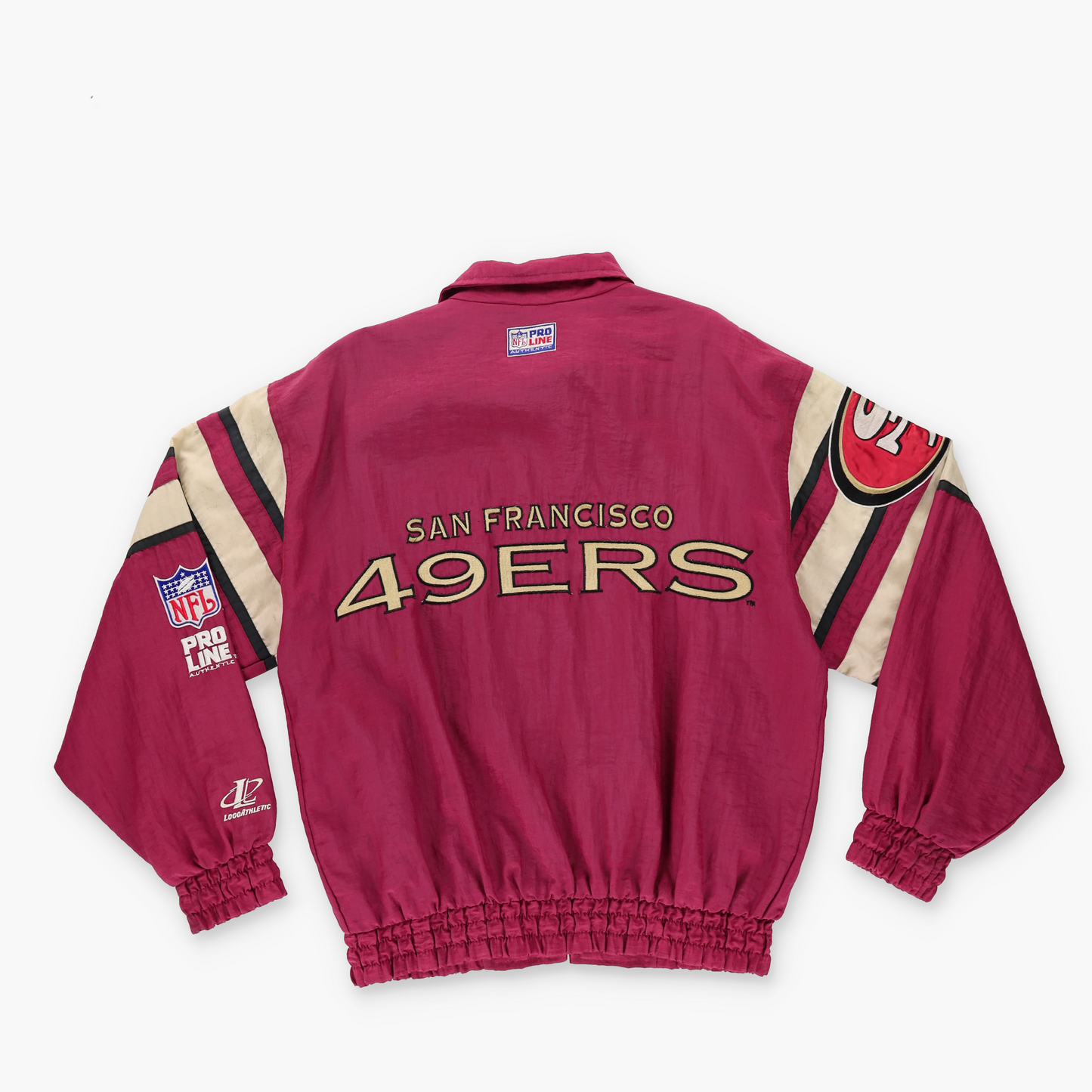 NFL 'Korea Made' San Francisco 49ers Embroidered Zip-Up Windbreaker Jacket (M-L)