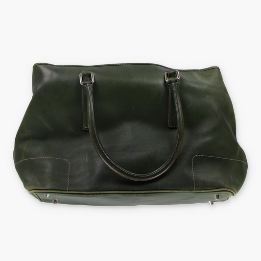 COACH Vintage Forest Green Leather 'Hampton' Large Tote Bag