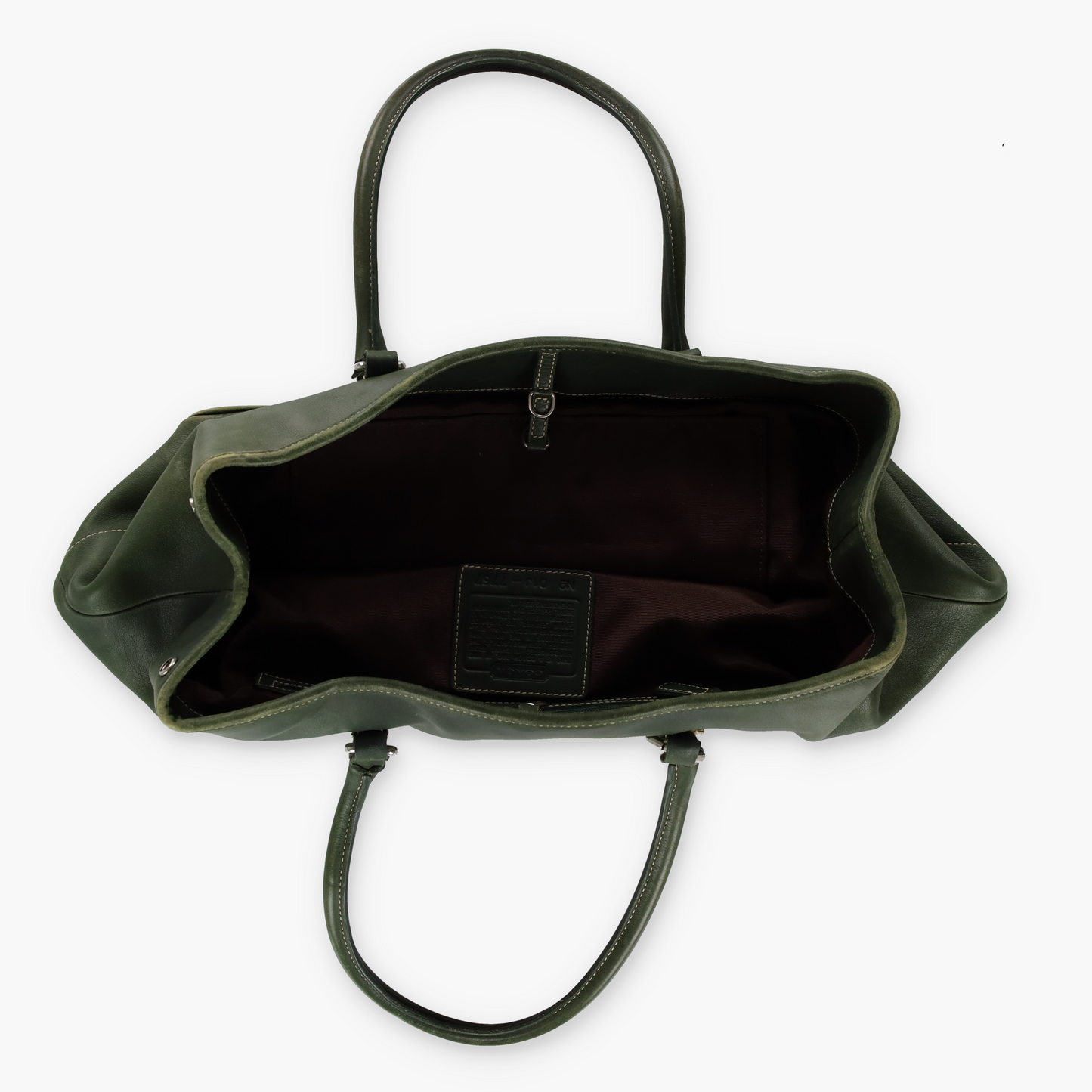 COACH Vintage Forest Green Leather 'Hampton' Large Tote Bag