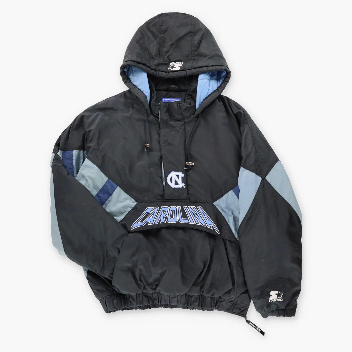 Carolina Tar Heels STARTER Korean Made Quilt Lined Windbreaker Pop Over (XXL) - Vintage Sole Melbourne