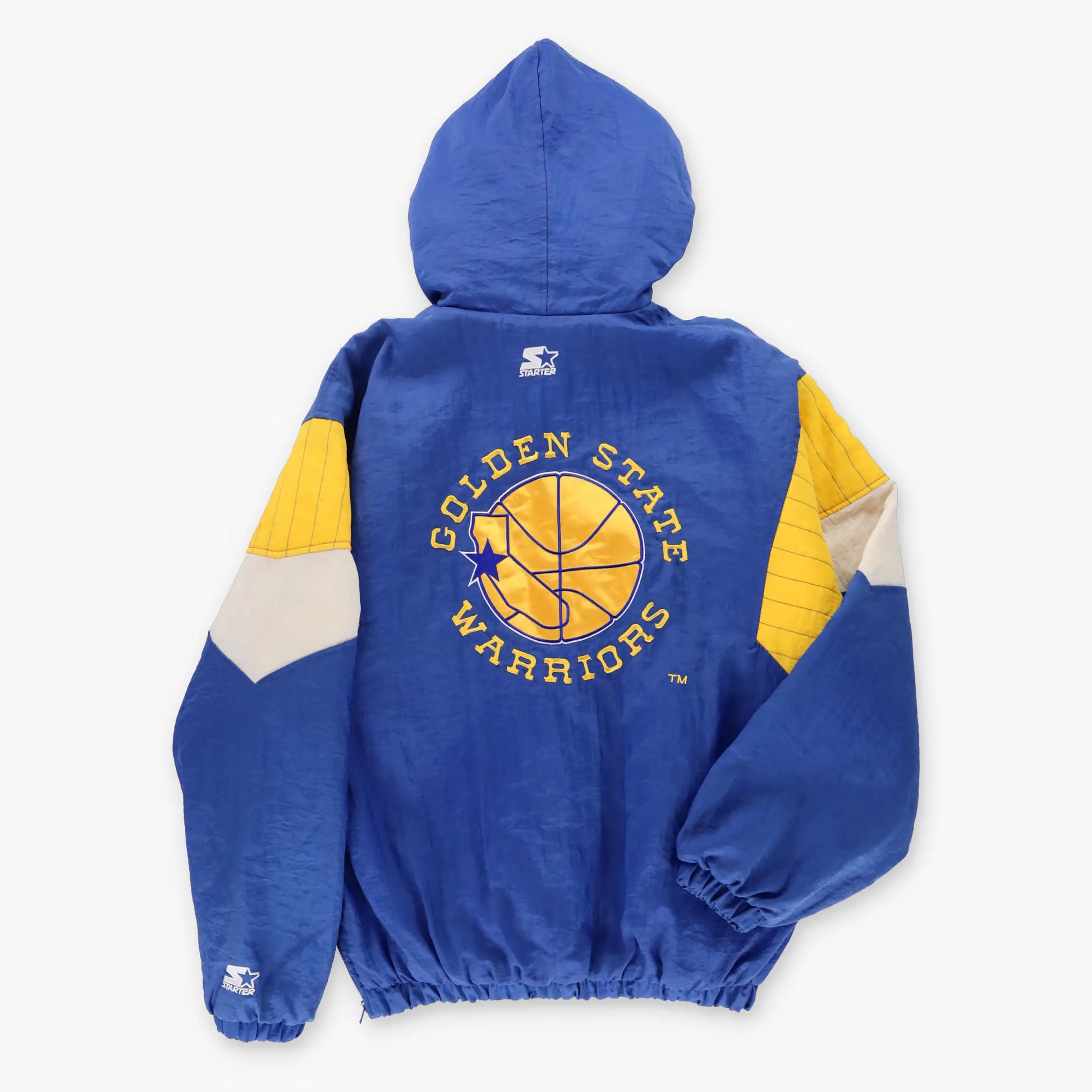 Golden State Warriors STARTER Korean Made NBA Quilt Lined Pop Over Windbreaker (L) - Vintage Sole Melbourne