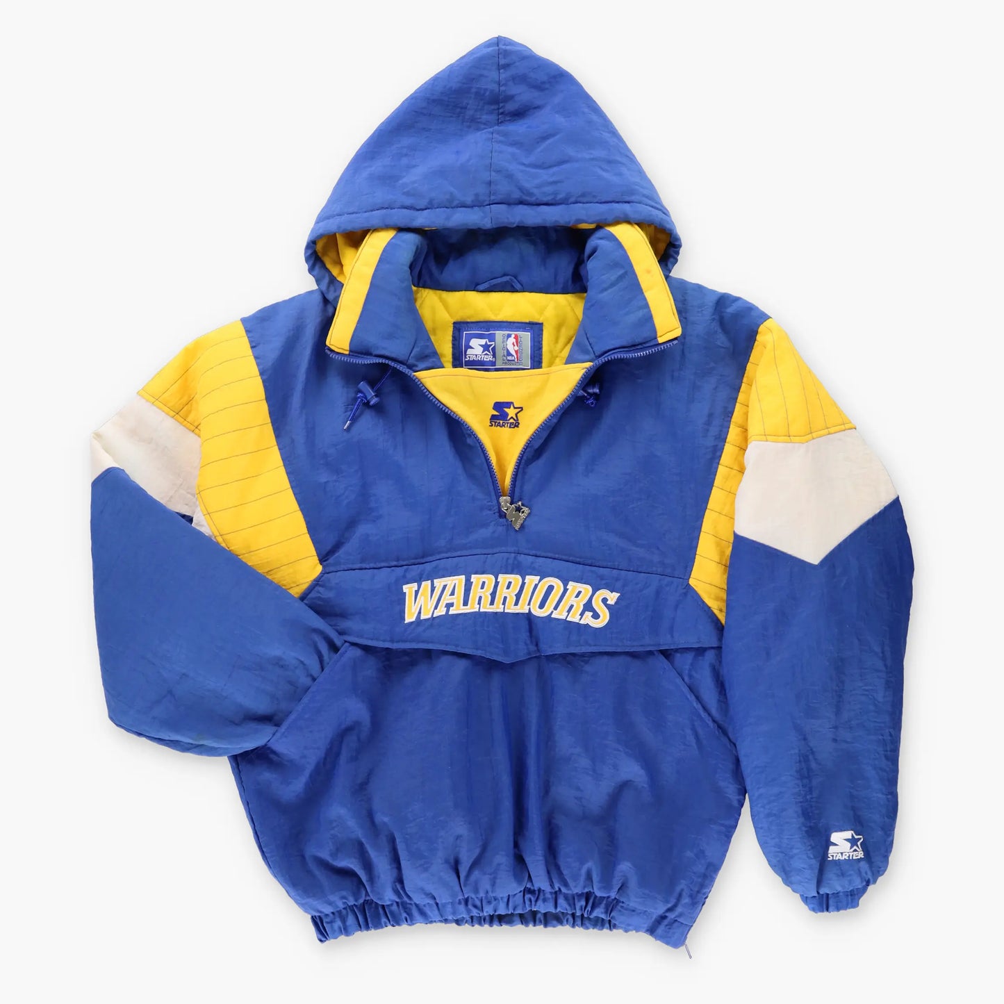 Golden State Warriors STARTER Korean Made NBA Quilt Lined Pop Over Windbreaker (L) - Vintage Sole Melbourne