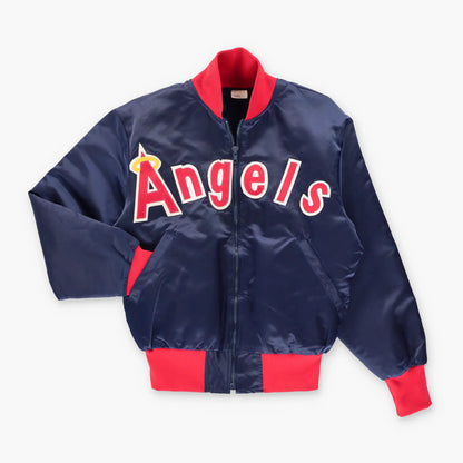 Anaheim Angels California Patch MLB Fleece Lined Satin Bomber Jacket (S) - Vintage Sole Melbourne
