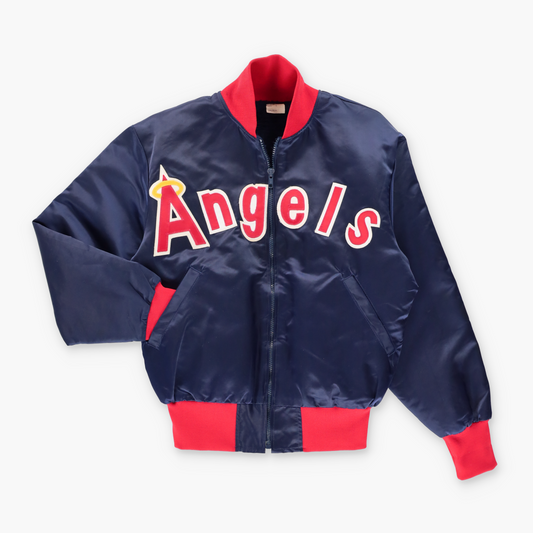 Anaheim Angels California Patch MLB Fleece Lined Satin Bomber Jacket (S)