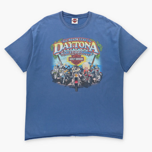 HARLEY DAVIDSON "All Roads Lead To Daytona" Looney Tunes Motorcycle Tee (XL-XXL)