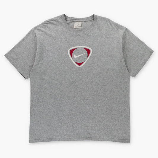 NIKE Soccer Red & White Triangle Swoosh Logo Heather Grey T-Shirt (L-XL) Vintage Sole Melbourne