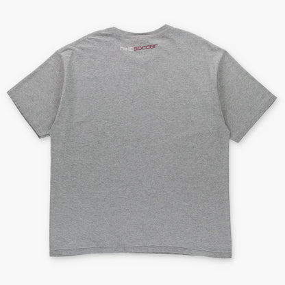 NIKE Soccer Red & White Triangle Swoosh Logo Heather Grey T-Shirt (L-XL) Vintage Sole Melbourne