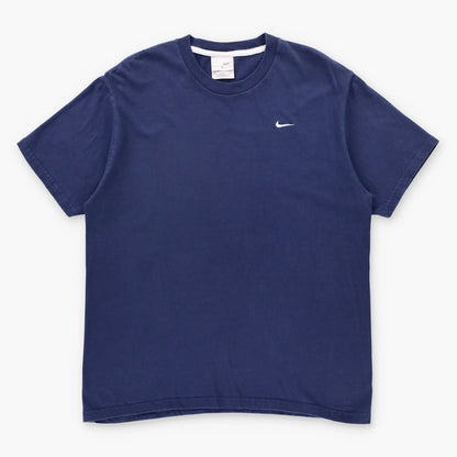 NIKE Navy & White Embroidered Swoosh Logo Casual Tee (M) Vintage Sole Melbourne