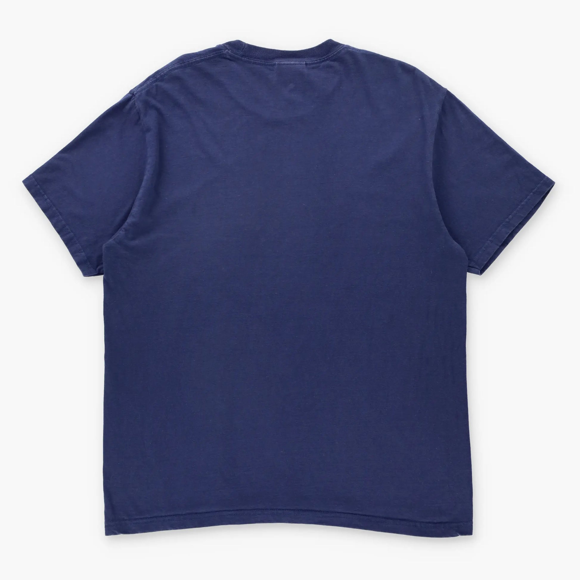 NIKE Navy & White Embroidered Swoosh Logo Casual Tee (M) Vintage Sole Melbourne