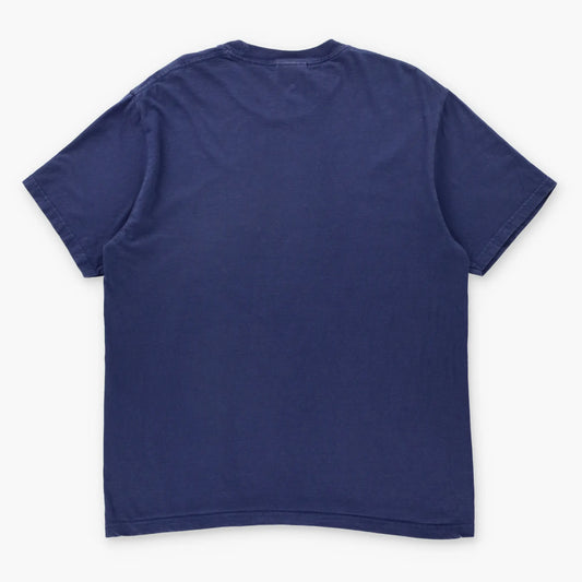 NIKE Navy & White Embroidered Swoosh Logo Casual Tee (M) Vintage Sole Melbourne