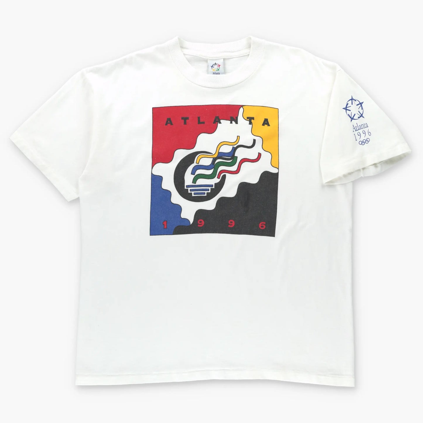 Vintage 1996 Olympic Games Atlanta Retro Single Stitch White Tee USA Made (XL) Vintage Sole Melbourne