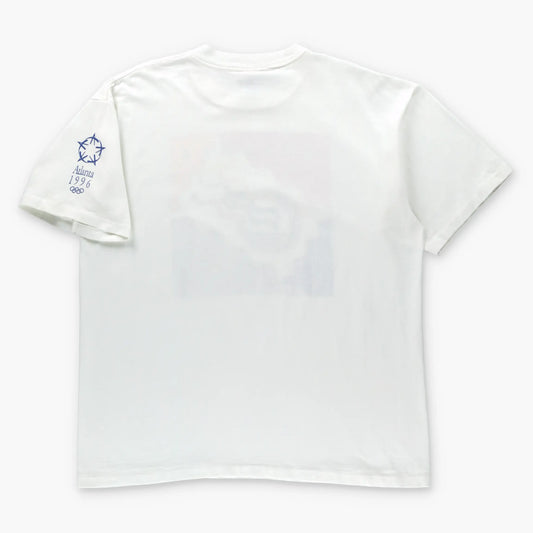Vintage 1996 Olympic Games Atlanta Retro Single Stitch White Tee USA Made (XL)
