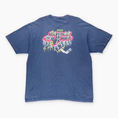 Vintage FOX Motocross Racing Engine Navy T-Shirt (XXL)