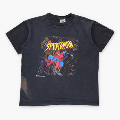 Vintage 1994 Marvel Comics Spiderman USA Made Black Single Stitch T-Shirt (M) Vintage Sole Melbourne