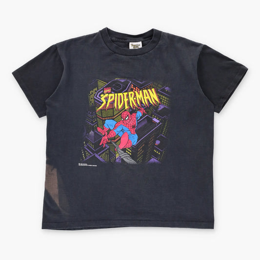 Vintage 1994 Marvel Comics Spiderman USA Made Black Single Stitch T-Shirt (M)