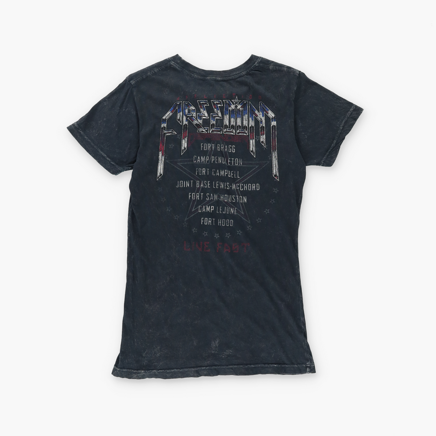 AFFLICTION Y2K "Freedom Defender" Lace-Up USA Made Tee (Women's S-M)
