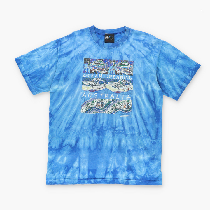 DANNY EASTWOOD Dreamlike Australia Aboriginal Art Tie Dye Tee (L-XL)