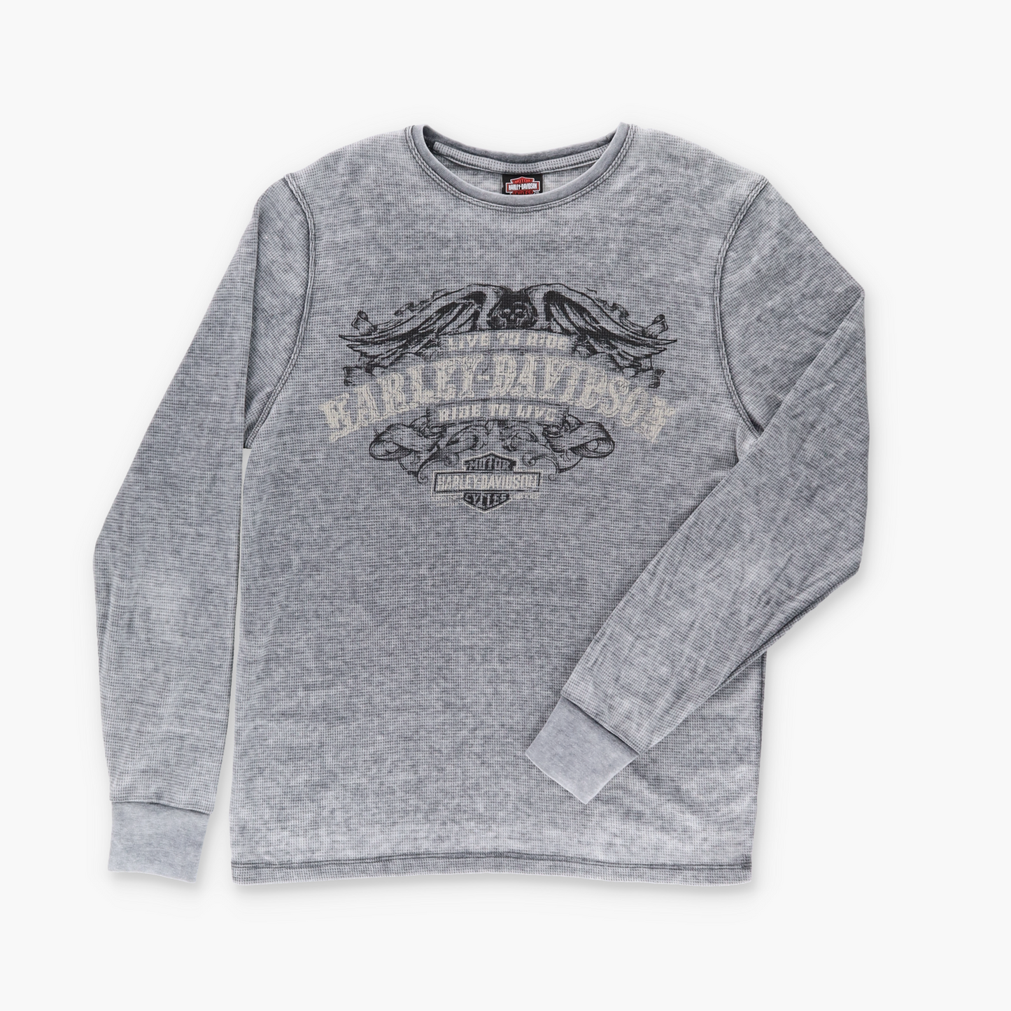 HARLEY DAVIDSON Tennessee Grey Long Sleeve Motorcycle Thermal Tee (L-XL)