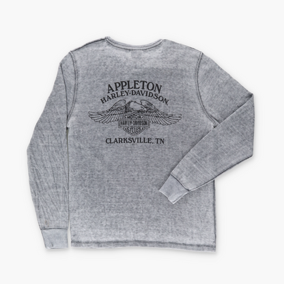 HARLEY DAVIDSON Tennessee Grey Long Sleeve Motorcycle Thermal Tee (L-XL)