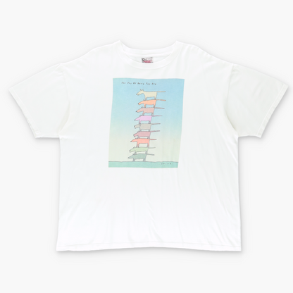 Richard Stine "The Joy Of Being Top Dog" White Graphic Art Tee (L-XL)