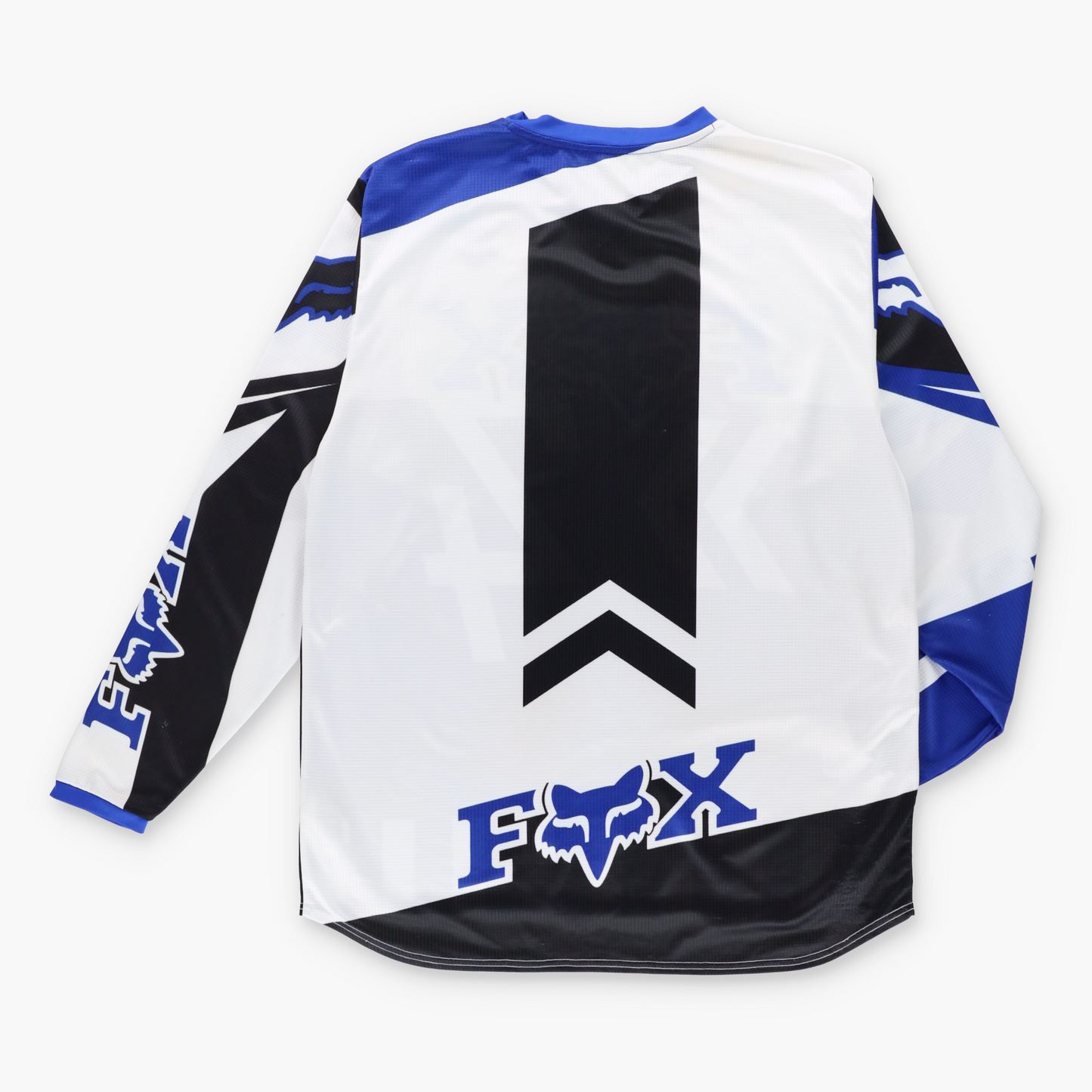 Vintage FOX RACING Blue & White Motocross Long Sleeve Jersey (L-XL)