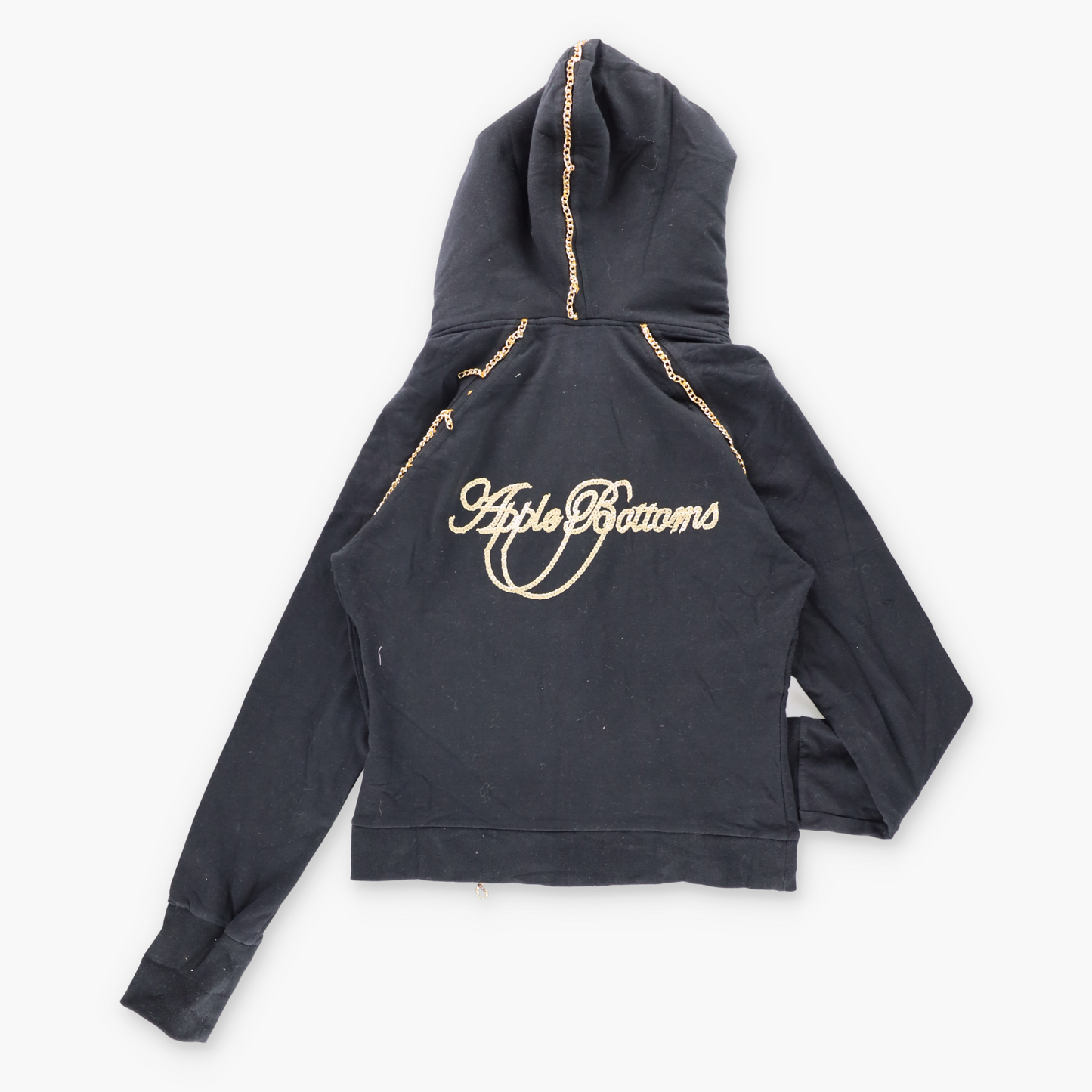 Vintage APPLE BOTTOMS Y2K Gold Embroidered Fur Hood Zip Up Sweatshirt *Aubs Vintage Sole Melbourne