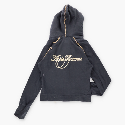 Vintage APPLE BOTTOMS Y2K Gold Embroidered Fur Hood Zip Up Sweatshirt *Aubs Vintage Sole Melbourne