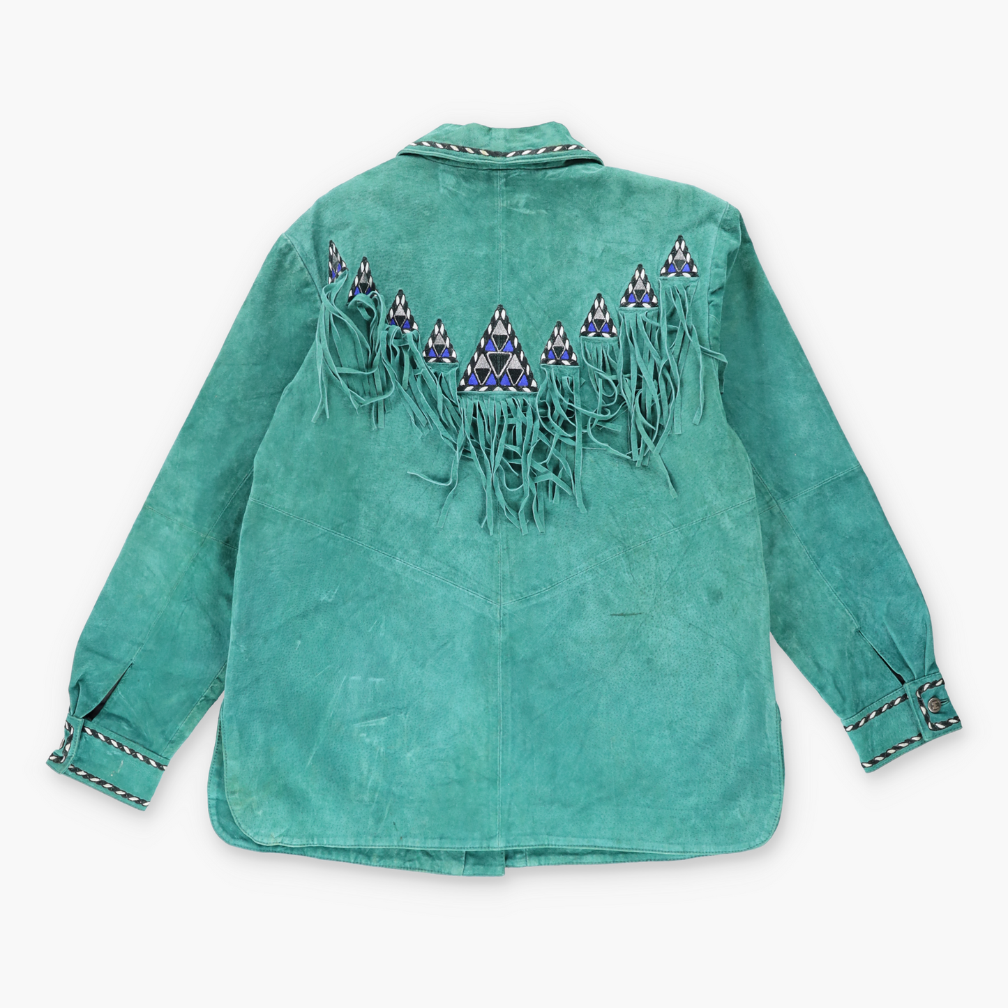 Vintage BOB MACKIE Western Suede Green Fringe Jacket *Aubs Vintage Sole Melbourne