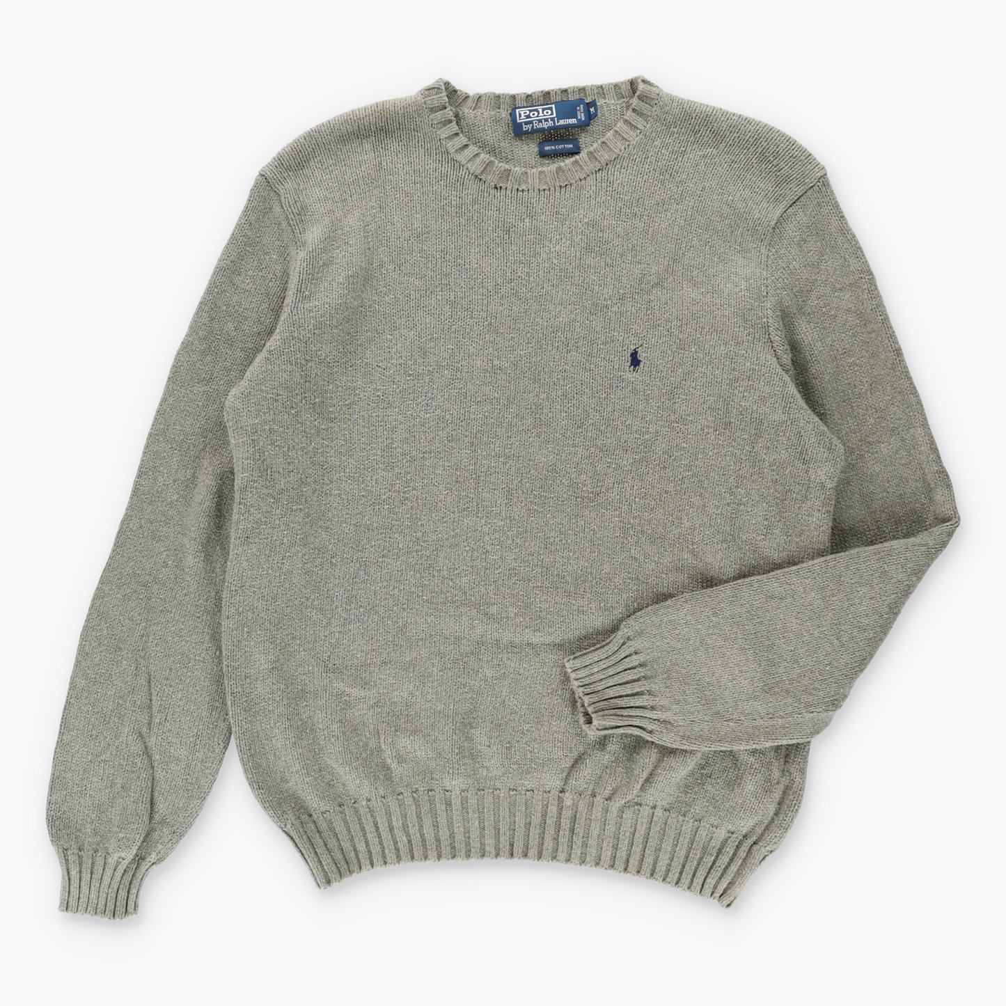 Vintage RALPH LAUREN Embroidered Grey Knit Sweater *AUBS Vintage Sole Melbourne