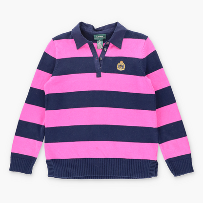 Vintage LAUREN By RALPH LAUREN Embroidered Crest Pink & Navy Polo Knit *Aubs Vintage Sole Melbourne