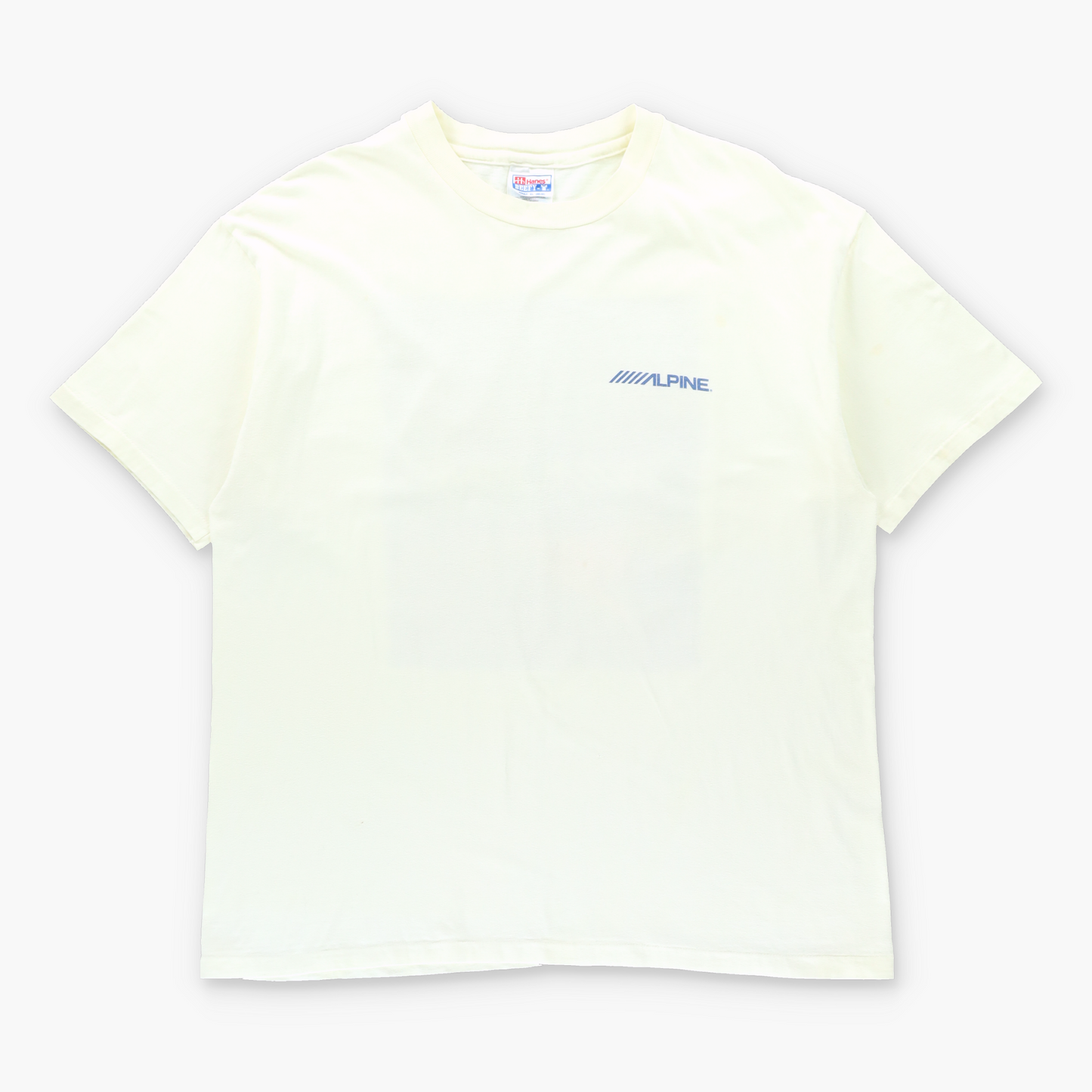 Vintage ALPINE Single Stitch Blue & Pink Crayon Graphic USA Made Tee (XL) ***COCO Vintage Sole Melbourne