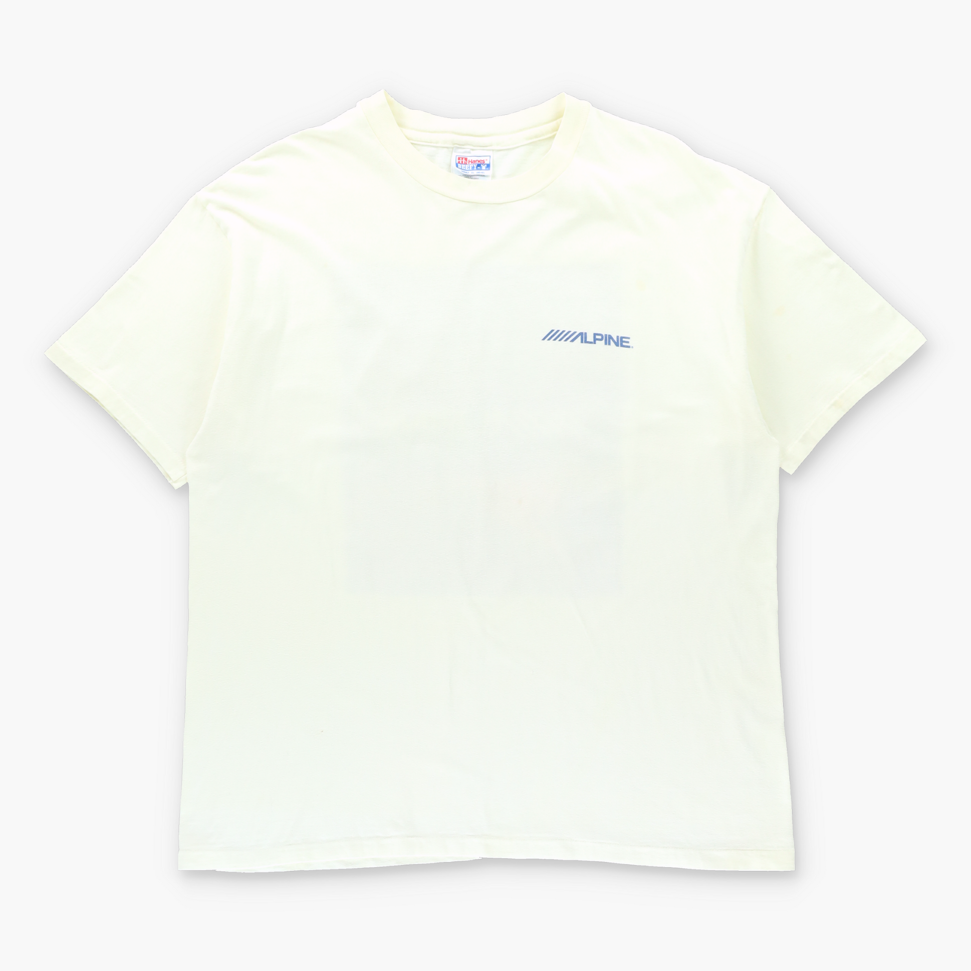 Vintage ALPINE Single Stitch Blue & Pink Crayon Graphic USA Made Tee (XL) ***COCO Vintage Sole Melbourne