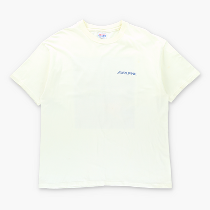 Vintage ALPINE Single Stitch Blue & Pink Crayon Graphic USA Made Tee (XL) ***COCO Vintage Sole Melbourne