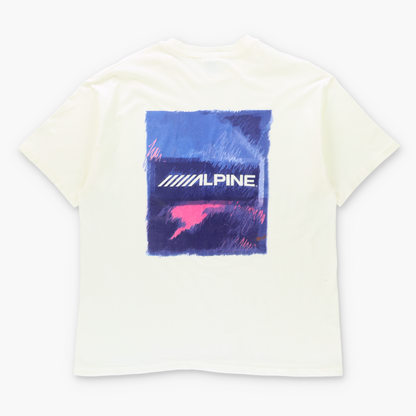 Vintage ALPINE Single Stitch Blue & Pink Crayon Graphic USA Made Tee (XL) ***COCO Vintage Sole Melbourne