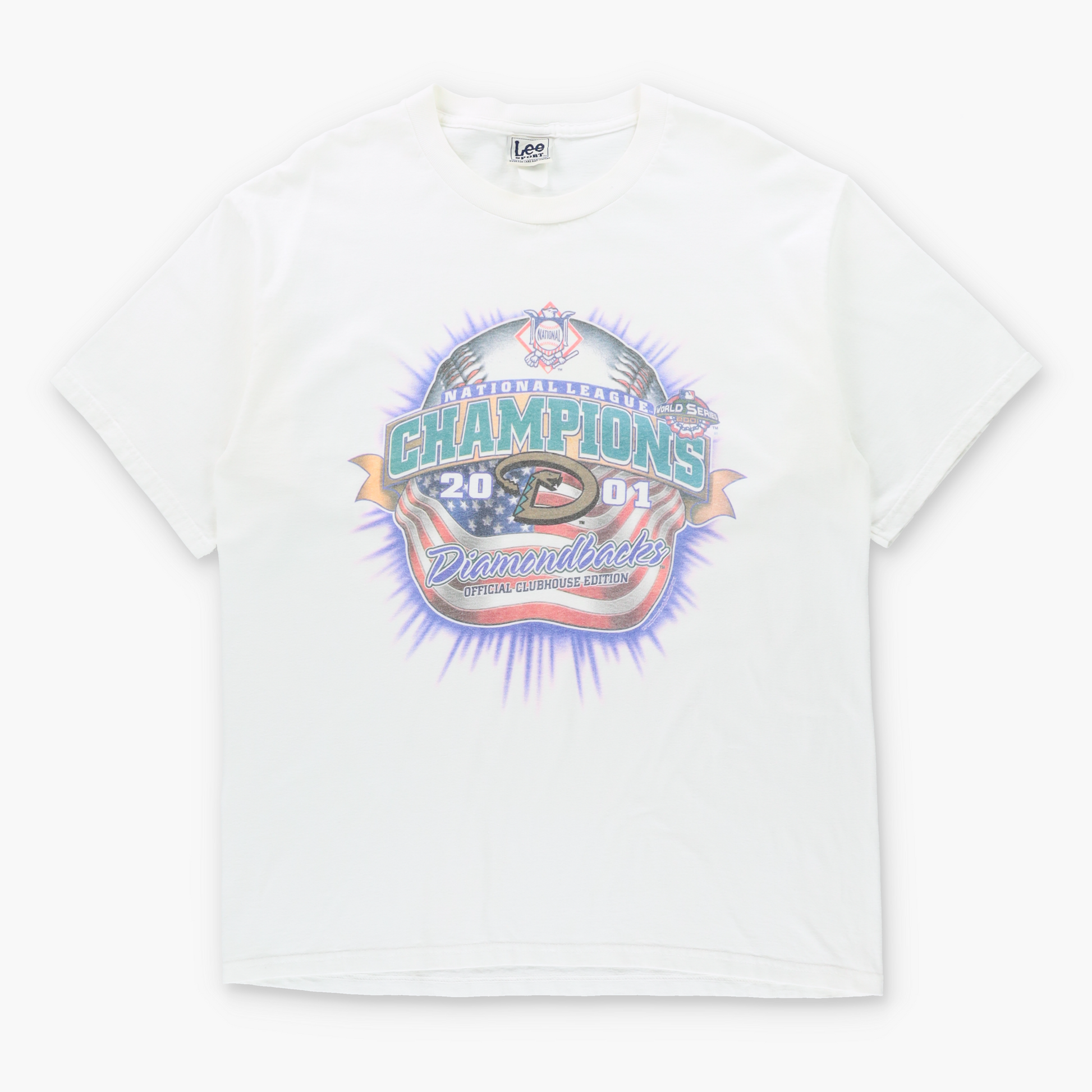 Vintage 2001 LEE SPORT Arizona Diamondbacks Baseball "Official Clubhouse Edition" MLB Tee (L) ***COCO Vintage Sole Melbourne