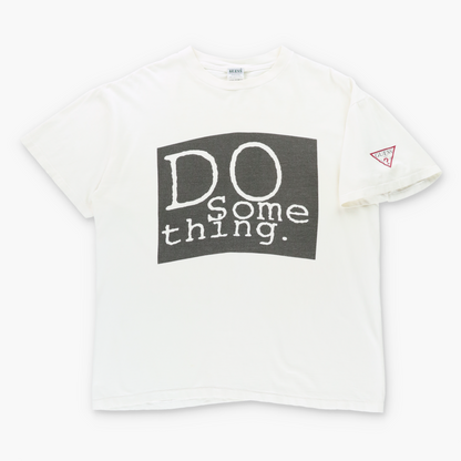 Vintage GUESS "Do Something" USA Made Black & White T-Shirt (XL) ***COCO Vintage Sole Melbourne