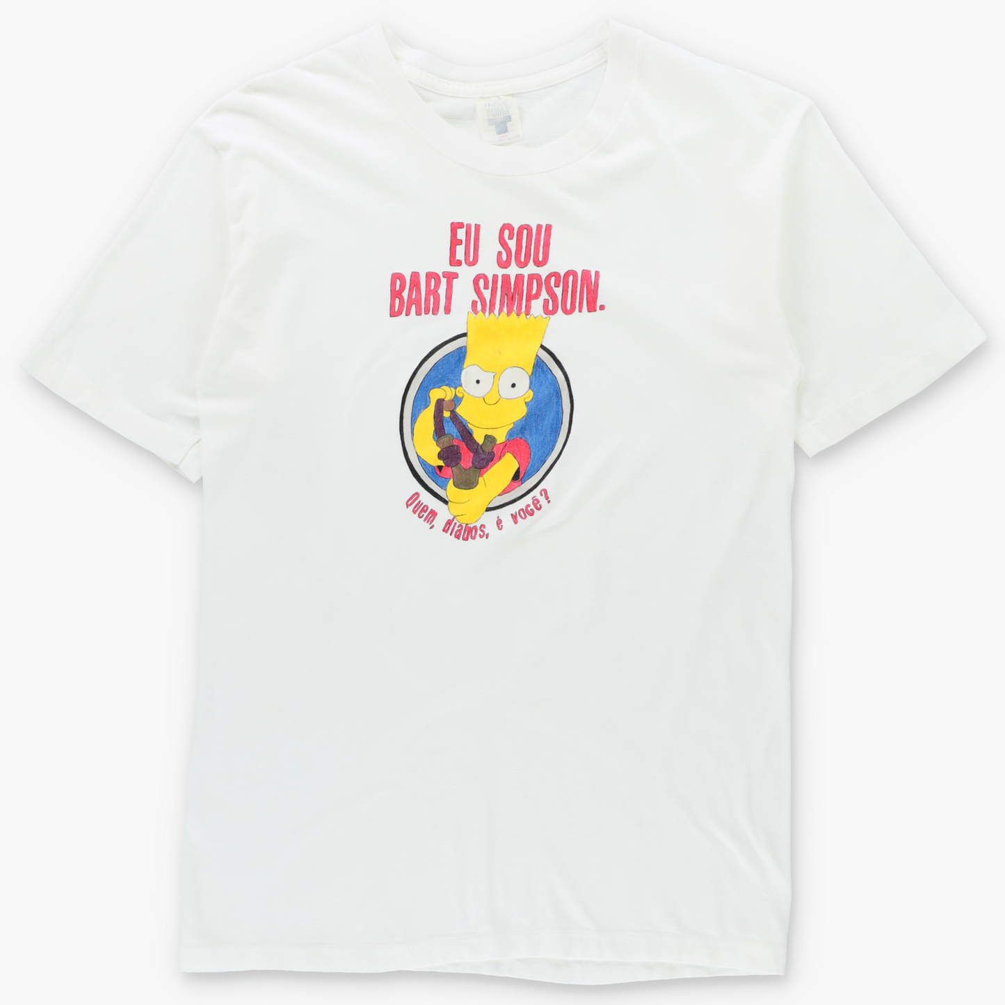 Vintage THE SIMPSONS Bart "Who The Hell Are You?" Portuguese Tee (S TALL) ***COCO Vintage Sole Melbourne