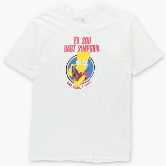 Vintage THE SIMPSONS Bart "Who The Hell Are You?" Portuguese Tee (S TALL) ***COCO Vintage Sole Melbourne