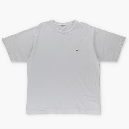 NIKE Embroidered Swoosh Logo Greece Made White & Black Tee (XXL)