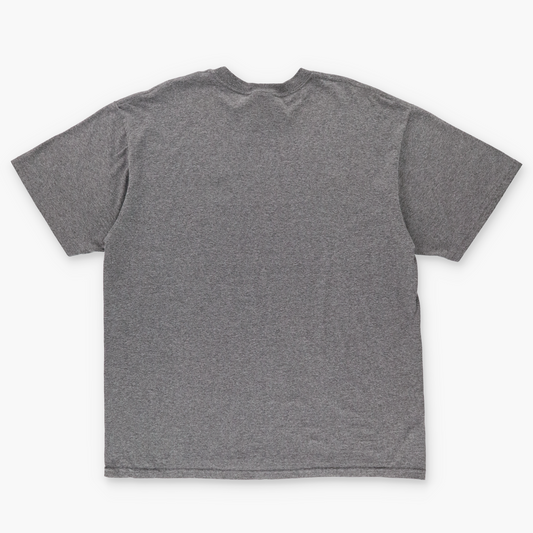 NIKE Embroidered Swoosh Logo Grey & Black Tee (XL)