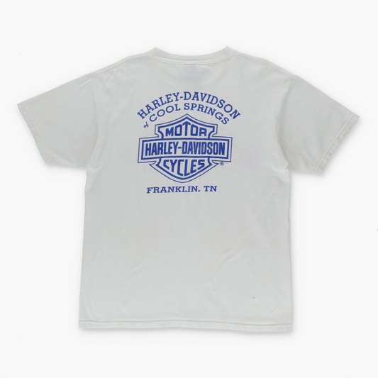 HARLEY DAVIDSON Y2K Dragon Yin Yang Logo White Motorcycle Tee (M-L)