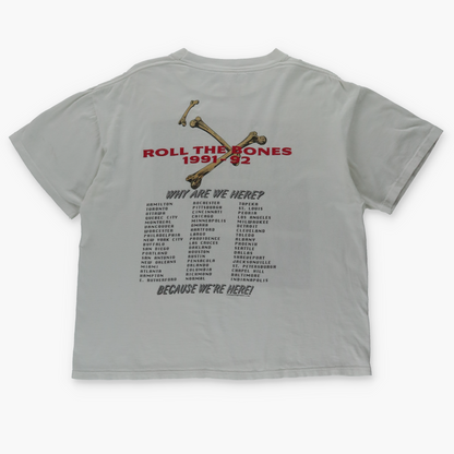 Vintage 1991 Rush 'Roll The Bones' Tour USA Made Boxy White Band Tee (S-M)