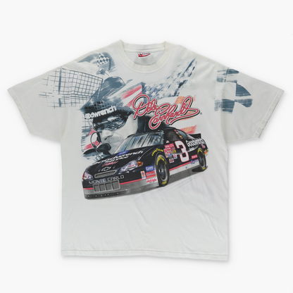 DALE EARNHARDT NASCAR All Over Print White Racing Tee (XL)